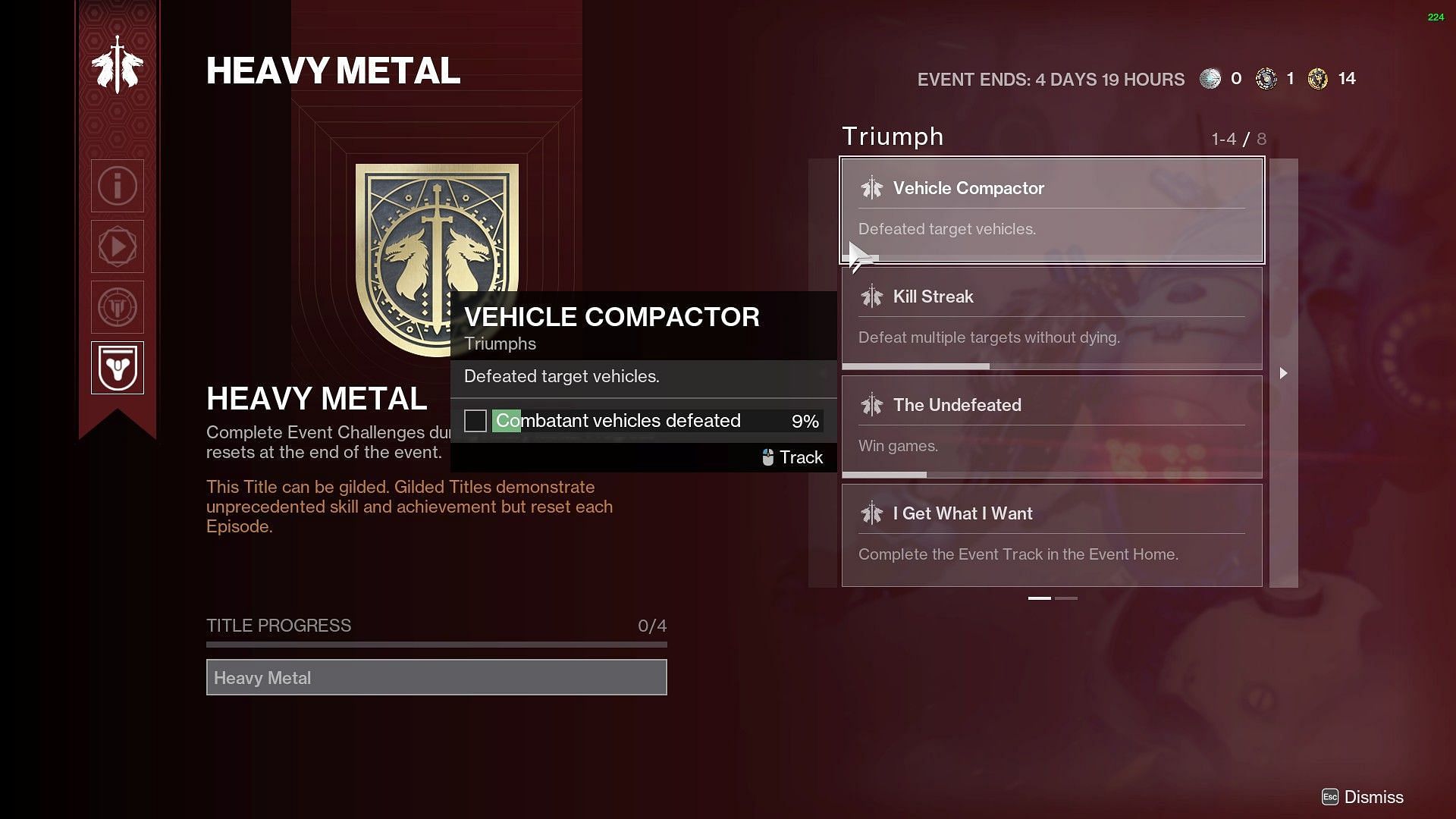 Heavy Metal seal objectives (Image via Bungie)